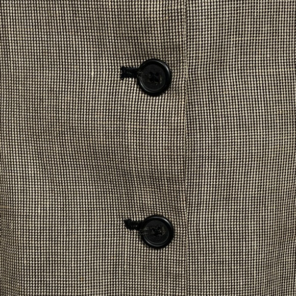 Lauren Ralph Lauren Petite Tan Houndstooth Linen Wool Blazer Jacket Women's 6P - Picture 4 of 14